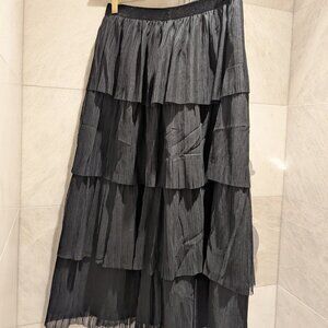 New With Tags J. Crew Womens Skirt S Black Tulle Tiered Midi Party Goth Boho